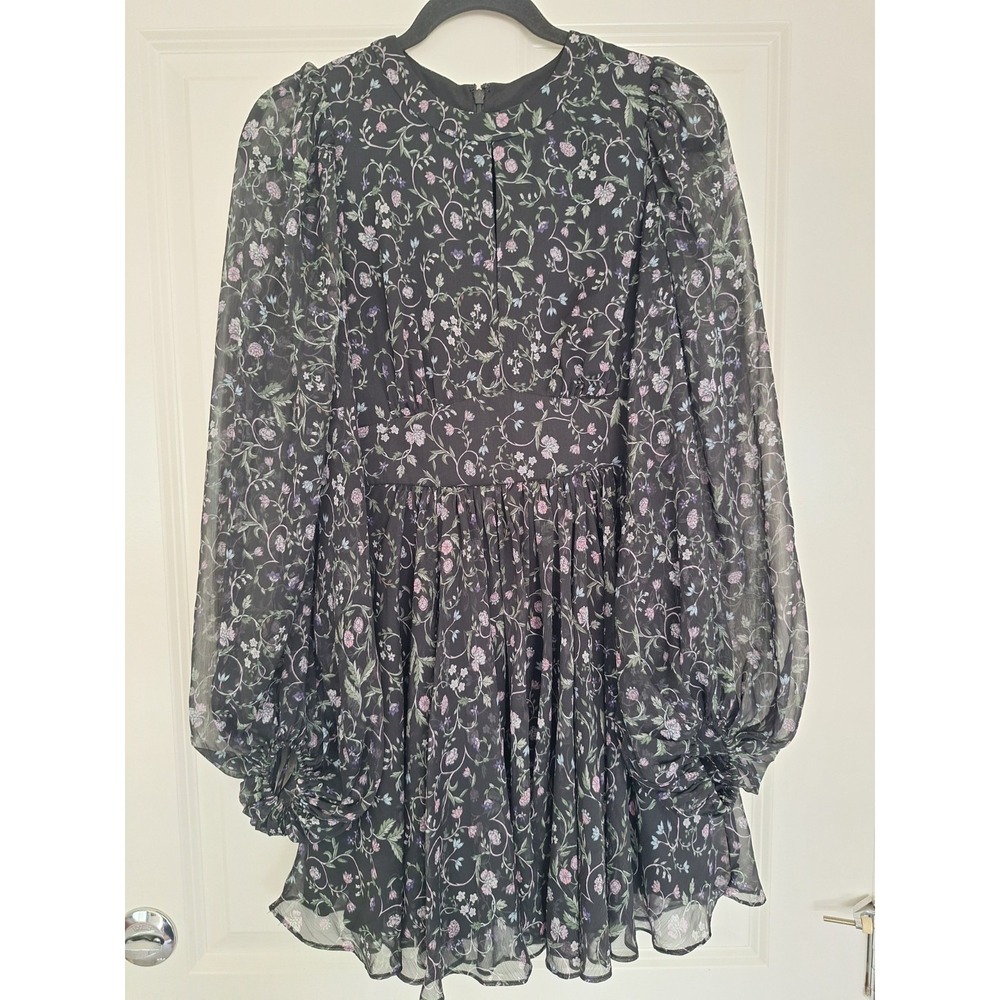 Ted Baker London Black Floral Mini Dress Size (S)‎